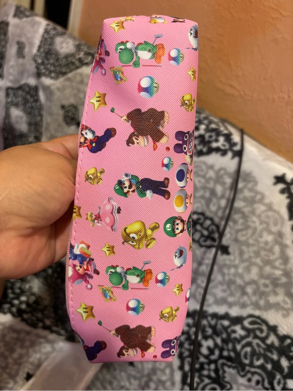 Kids Pink Character Zip Pencil Case